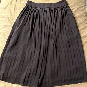 Navy Blue Pleated JCrew Midi Skirt
